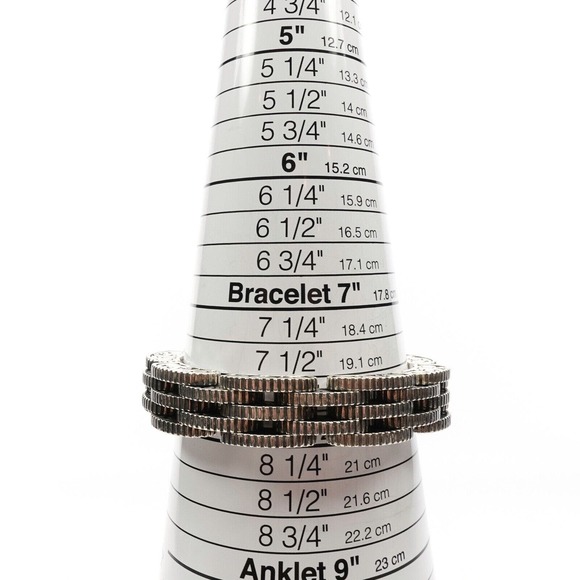 King Baby Studio Small 7 Row Rotor Link Bracelet Star Box Clasp Silver .925 - Picture 10 of 11